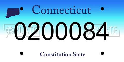 0200084 Connecticut License Plate