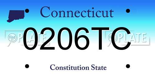0206TC Connecticut License Plate