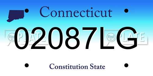02087LG Connecticut License Plate