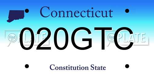 020GTC Connecticut License Plate