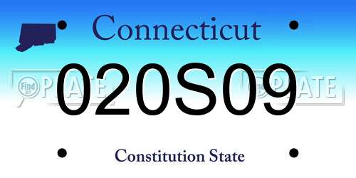 020S09 Connecticut License Plate