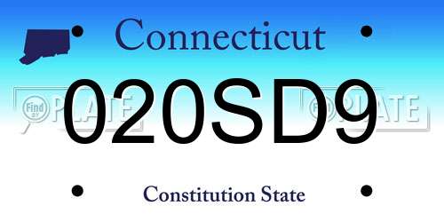020SD9 Connecticut License Plate