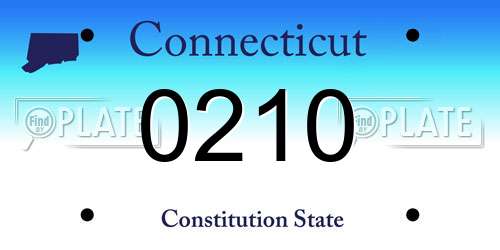 0210 Connecticut License Plate