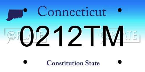 0212TM Connecticut License Plate