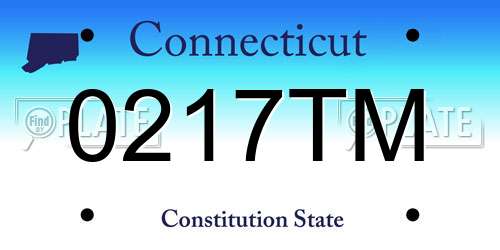 0217TM Connecticut License Plate
