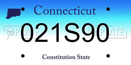 021S90 Connecticut License Plate