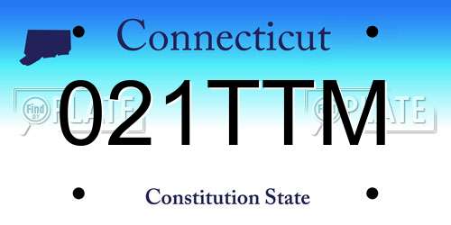 021TTM Connecticut License Plate