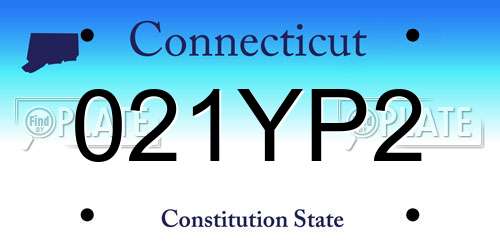021YP2 Connecticut License Plate