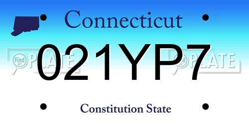 021YP7 Connecticut License Plate