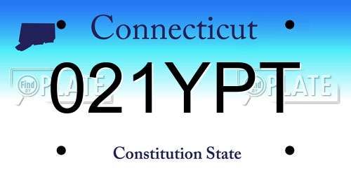 021YPT Connecticut License Plate