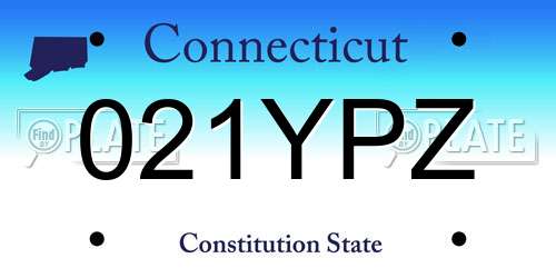 021YPZ Connecticut License Plate
