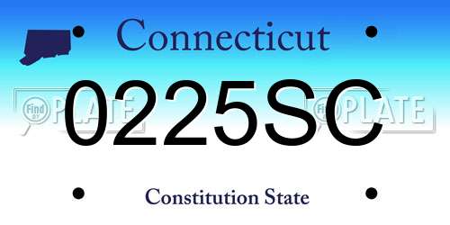 0225SC Connecticut License Plate