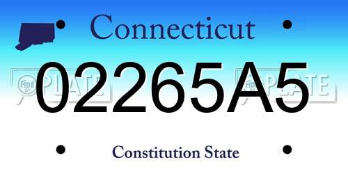 02265A5 Connecticut License Plate