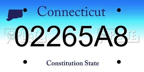 02265A8 Connecticut License Plate