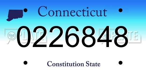 0226848 Connecticut License Plate