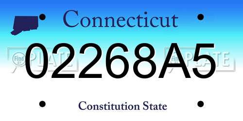 02268A5 Connecticut License Plate