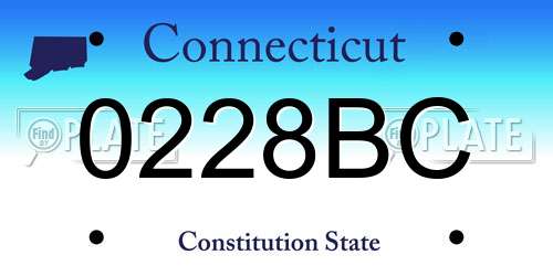 0228BC Connecticut License Plate