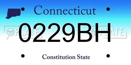 0229BH Connecticut License Plate