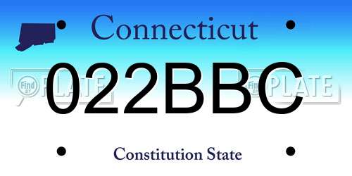 022BBC Connecticut License Plate