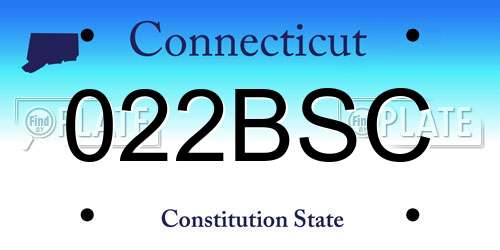 022BSC Connecticut License Plate