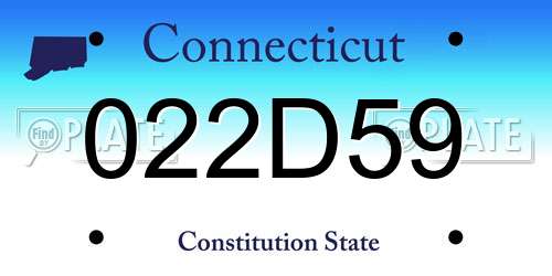 022D59 Connecticut License Plate
