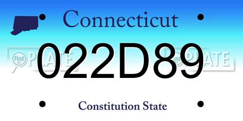 022D89 Connecticut License Plate