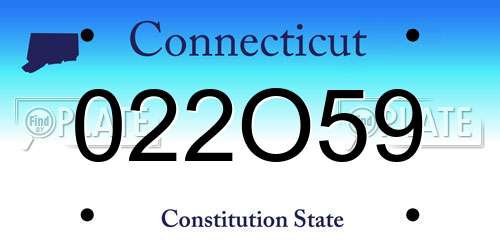 022O59 Connecticut License Plate