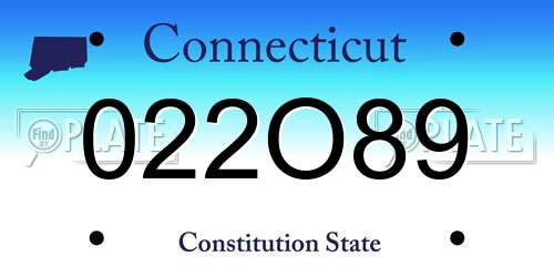 022O89 Connecticut License Plate