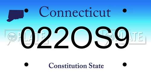 022OS9 Connecticut License Plate