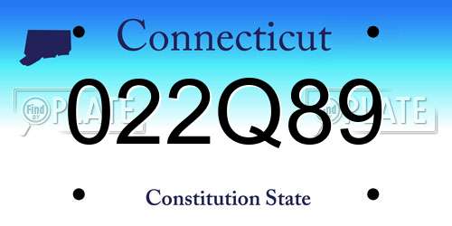 022Q89 Connecticut License Plate
