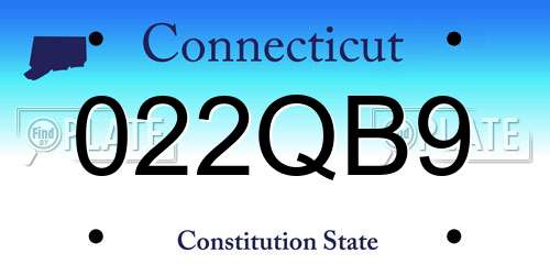 022QB9 Connecticut License Plate