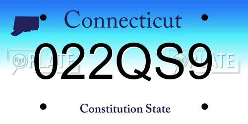 022QS9 Connecticut License Plate