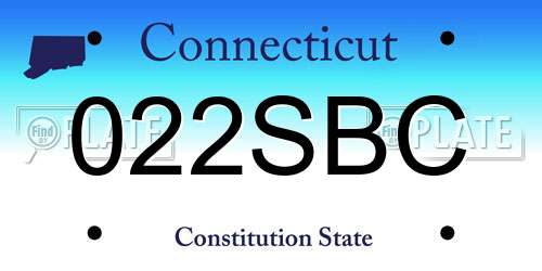 022SBC Connecticut License Plate