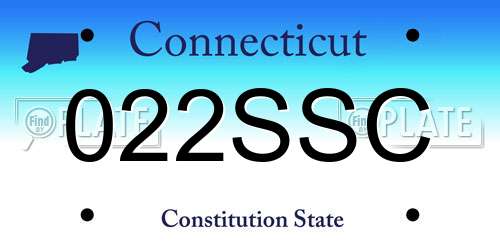 022SSC Connecticut License Plate