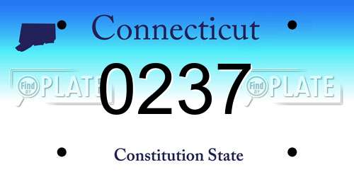 0237 Connecticut License Plate