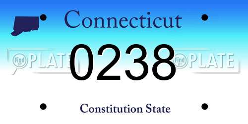 0238 Connecticut License Plate