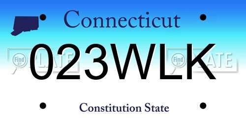 023WLK Connecticut License Plate