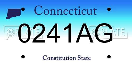 0241AG Connecticut License Plate