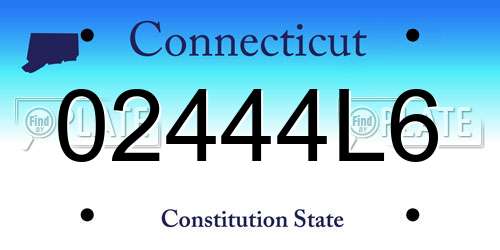 02444L6 Connecticut License Plate