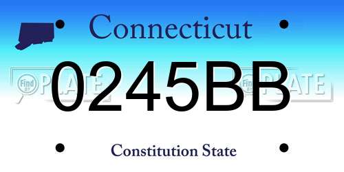 0245BB Connecticut License Plate