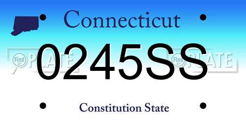 0245SS Connecticut License Plate