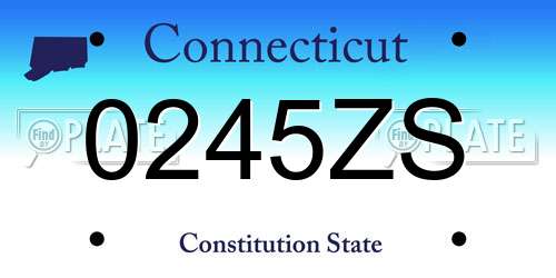 0245ZS Connecticut License Plate