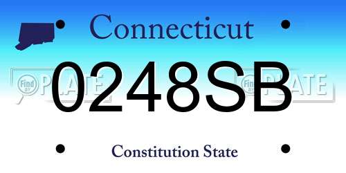 0248SB Connecticut License Plate