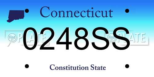 0248SS Connecticut License Plate
