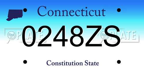 0248ZS Connecticut License Plate