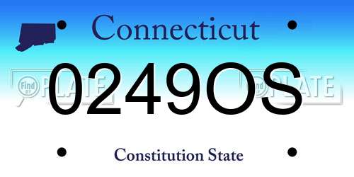 0249OS Connecticut License Plate