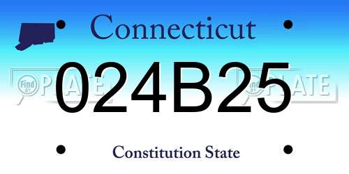 024B25 Connecticut License Plate