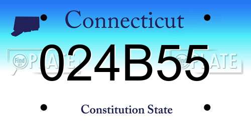 024B55 Connecticut License Plate