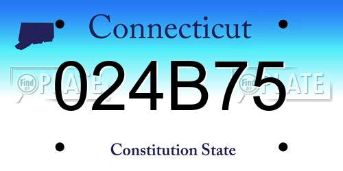 024B75 Connecticut License Plate