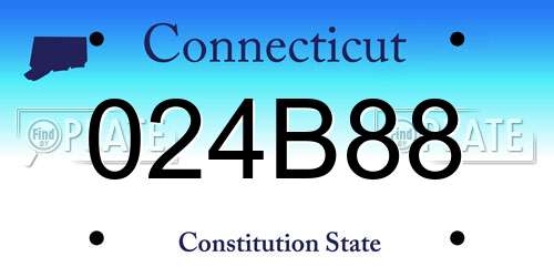 024B88 Connecticut License Plate